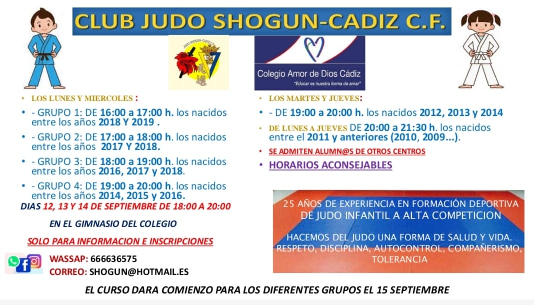 Vuelven las clases del Club Judo Shogun-Cadiz CF
