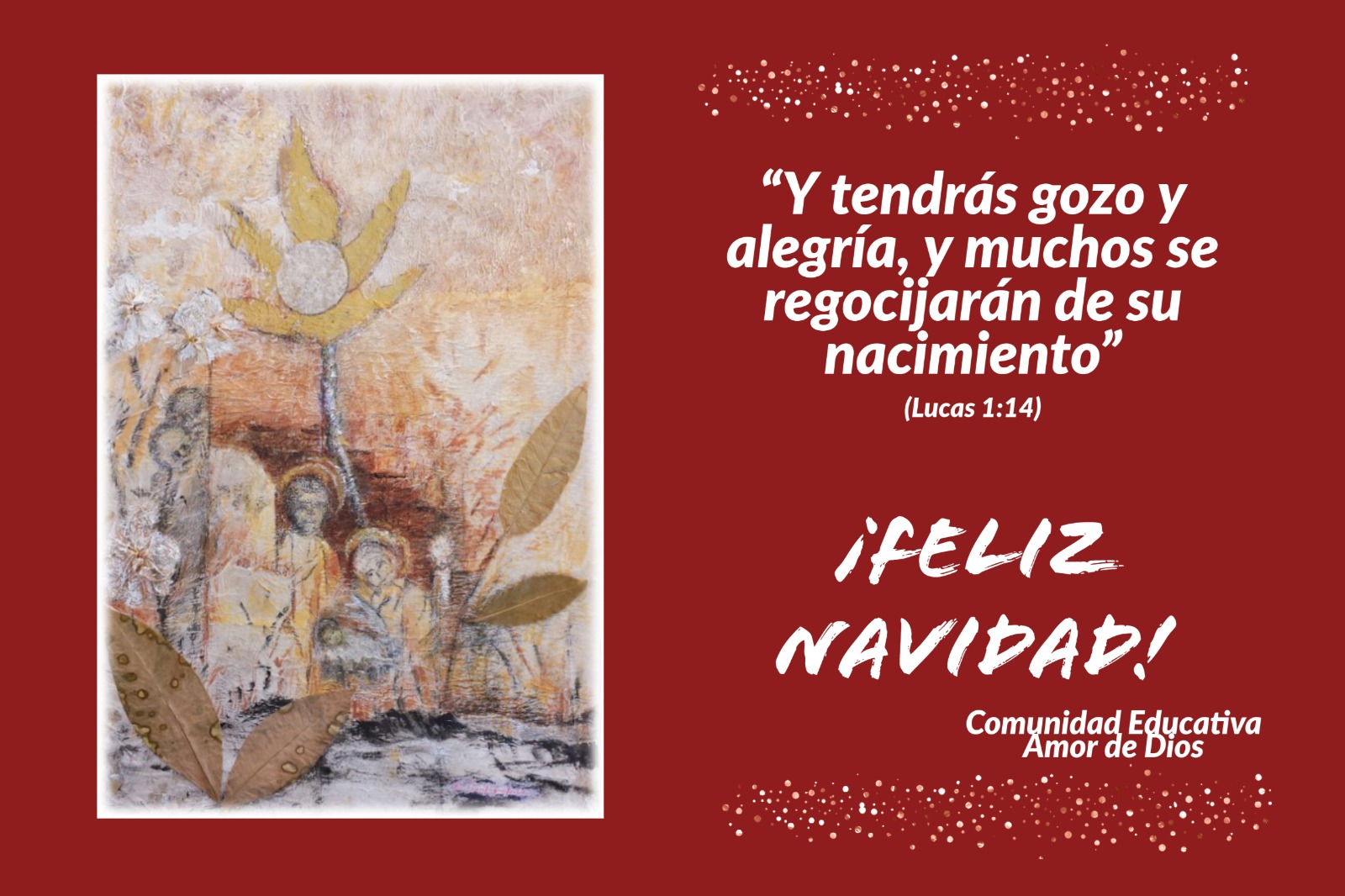 Toda la Comunidad Educativa del colegio Amor de Dios Cádiz os desea una Feliz Navidad