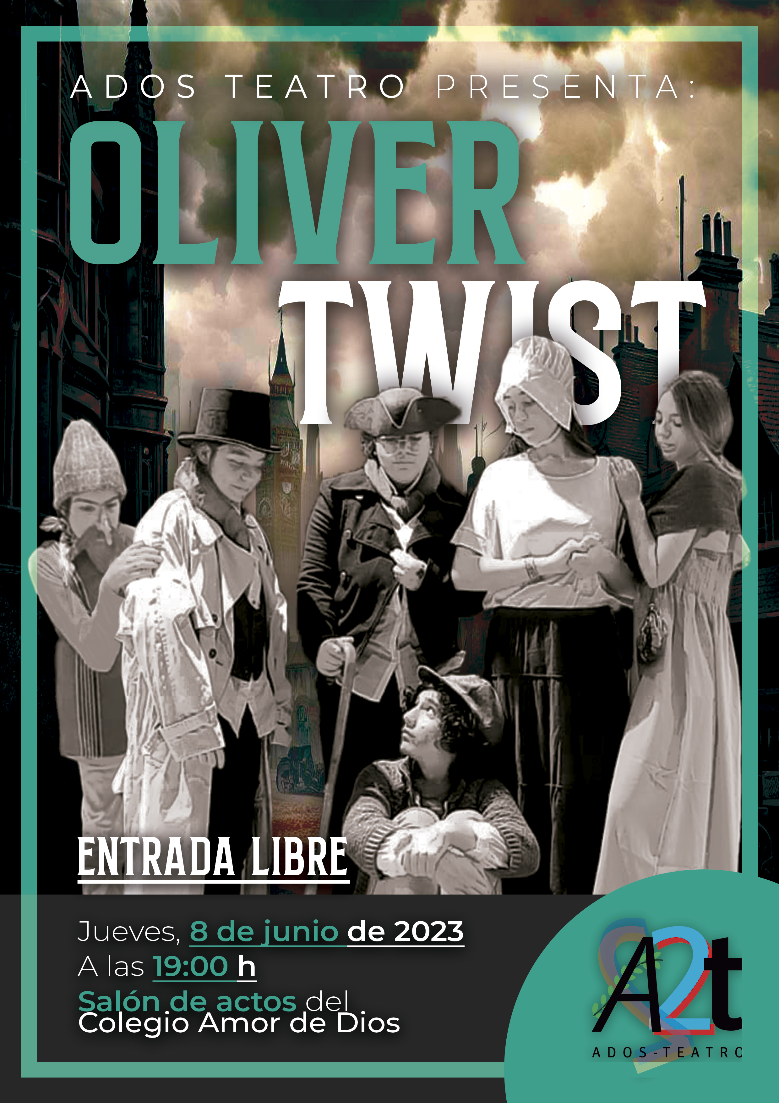 ADOS-TEATRO estrena su adaptación de Oliver Twist en nuestro Salón de Actos