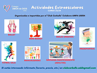 Extraescolares 2023-2024 organizadas por Club Carballo con la colaboración de AMPA-USERA
