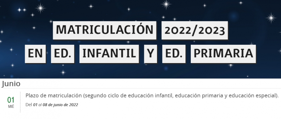 Infografía de Matriculación 2022-2023