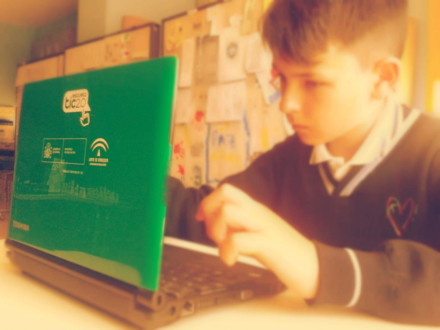 Alumno conectado a Internet en el desarrollo de sus clases